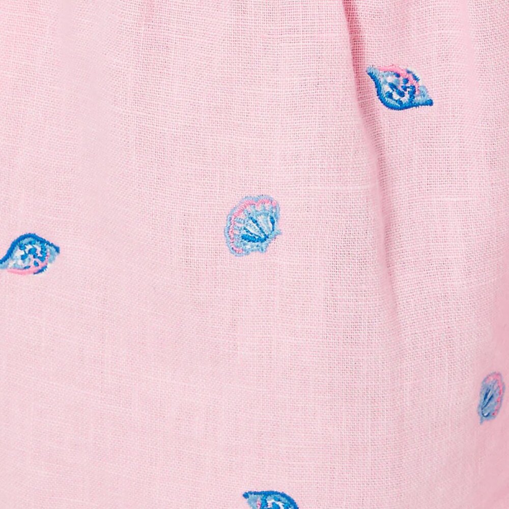 Lilly Pulitzer ELODEY LINEN SHORT, CONCH SHELL PINK GONE SHELLIN EMBROIDERY NWT - Picture 4 of 4